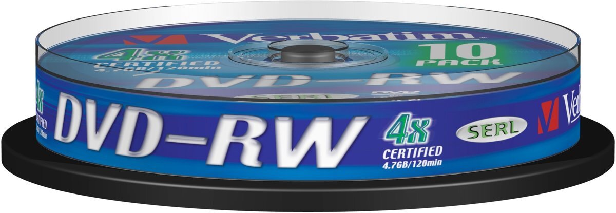 Verbatim DVD-RW/4.7GB 4xspd Serl Spindle 10