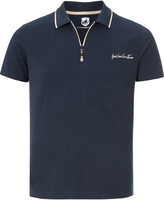 Jan Vanderstorm heren Poloshirt - 72/74 - donkerblauw - Plus Size