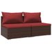 VidaXL 5-delige Loungeset met Kussens Poly Rattan Bruin