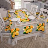 PETTI Artigiani Italiani Tafelkleed, keukentafellaken, oranje design X24-zits (140 x 450 cm), 100% Made in Italy