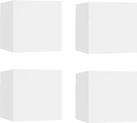vidaXL Tv-wandmeubelen 4 st 30,5x30x30 cm wit