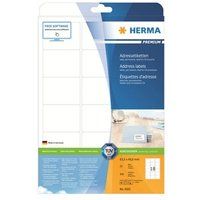 HERMA Premium - Zelf-klevende laag - mat wit - 63.5 x 46.6 mm 450 etiket(ten) (25 vel(len) x 18 adresetiketten