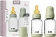 BIBS Biberon en verre - 120ml - 2-pack - Tétine en caoutchouc naturel - Sauge