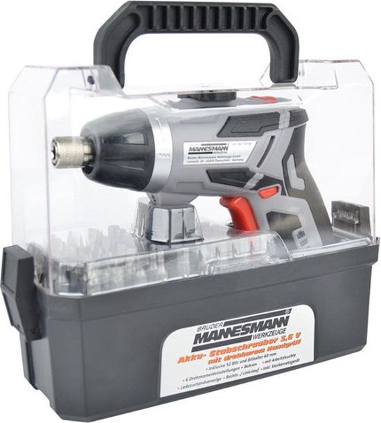 Brüder Mannesmann M17735 Oplaadbare Accuschroevendraaier | 3,6 V | 52-delige Set | 1.300 mAh Li-ion Accu