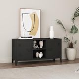 [en.casa] TV meubel Kotka 113x40x58 cm staal met 2 deuren zwart
