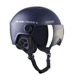 Black Crevice Gstaad Skihelm voor volwassenen, marineblauw/wit, 54-57 cm