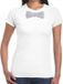 Bellatio Decorations Shoppartners Bv Wit fun t-shirt met vlinderdas in glitter zilver dames - shirt met strikje XS