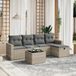 Maison Exclusive - Ensemble de meubles de jardin 6 pièces avec canapé et coussins, gris clair, en polyrotin