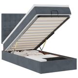 VidaXL Ottoman Bed with Mattresses and LEDs 180x200cm Velvet Dark Grey