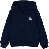 Vertbaudet Sweater met rits jongen Basics marineblauw