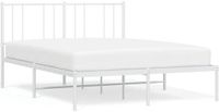 vidaXL Bedframe met hoofdbord metaal wit 150x200 cm