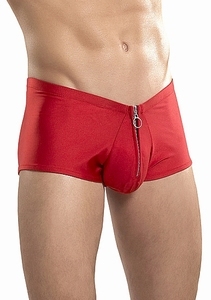 Male Power Zipper Short - Red