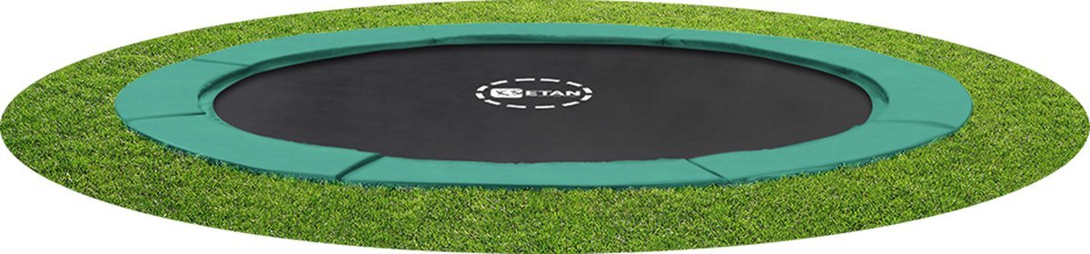 Etan PremiumFlat Trampoline - ø 427 cm / 14ft - Groen - Rond - Volledig Gelijkvloers - Inground Trampoline