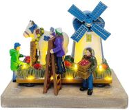 Lemax Flower Parade With Cow At The Mill