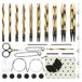 KnitPro Cherie Verwisselbare Rondbreinaalden Set - 10 Maten 3.0-8.0mm - Berkenhouten Naalden met 4 Draaibare Kabels en Accessoires - Stippen Etui