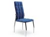 Icecat Chaise de salle à manger matelassée en velours bleu et pieds en acier