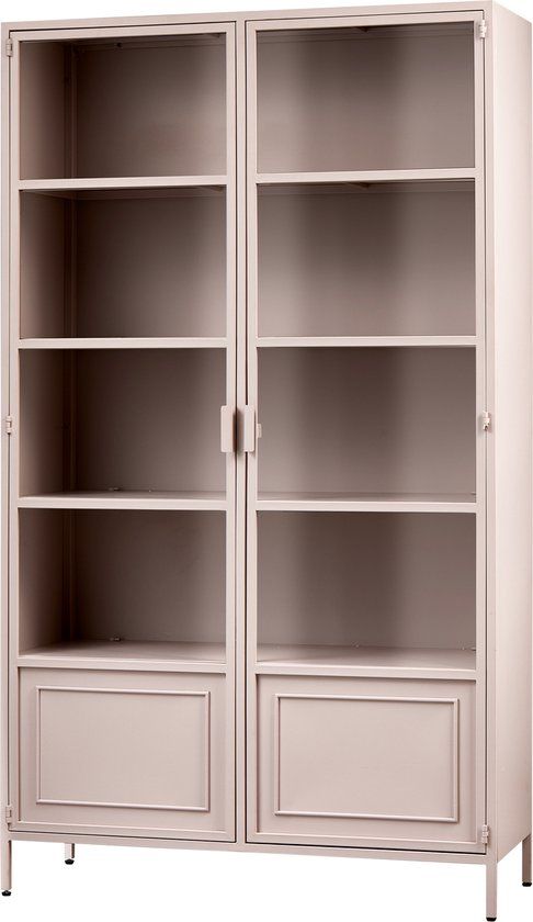WOOOD Ronja Vitrinekast - Soft Pink - 189x110x43