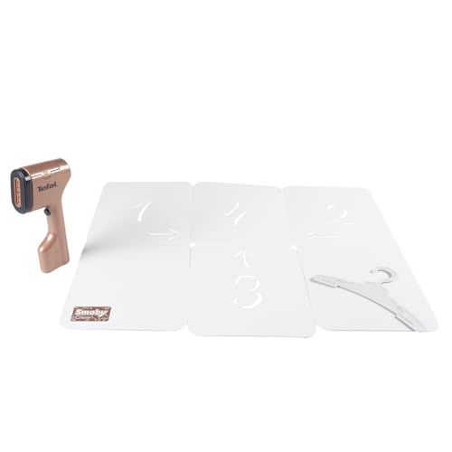 Smoby - Tefal - Stoom- en vouwset - Stoomstrijkijzer met stoomfunctie, hanger, kledingvouwer - Vanaf 3 jaar