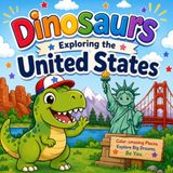 Dinosaur SpectrumSparks Dinosaur Coloring Book: Dinosaurs Exploring The United States for Kids 4-7