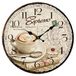 YOAI Wandklok keukenklok vintage shabby chic antiek nostalgie rustieke kwartsklok van MDF met geruisloos uurwerk, 12 inch/30 cm Ø (koffie)