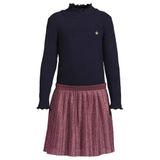Like Flo plissé midi jurk met glitters - marineblauw/paars