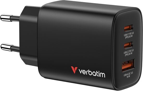 Verbatim Gan 65W iPhone-Oplader Met Pd-Snelladen