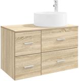 vidaXL Badkamermeubel Set 2-delig Sonoma Eiken Bewerkt Hout