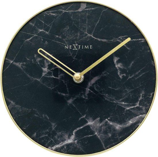 NeXtime Marble - Tafelklok - 20cm - Zwart