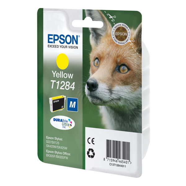 Epson Fox Singlepack Yellow T1284 DURABrite Ultra Ink single pack / geel