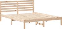 vidaXL Bedframe met hoofdeinde, bruin, 140 x 200 cm, massief grenenhout