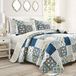 Lush Decor Monique 3-delige quiltset, Full/Queen, Navy & Mustard