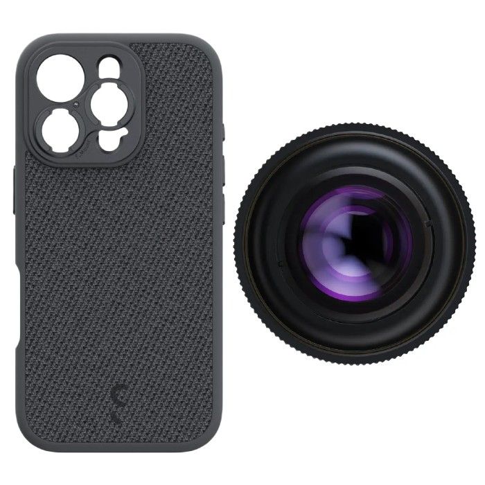 ShiftCam iPhone 16 Pro Case Dark Grey Fabric + LensUltra 16 mm Wide angle