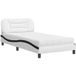 Maison Exclusive - Lit avec matelas « Hvar » blanc et noir 100 x 200 cm, simili cuir