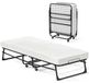 Lit d'appoint pliable, 78x190 cm, avec matelas en mousse, cadre en métal et roulettes