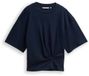Tom Tailor Denim T-shirt met knoopdetail - Maat M - sky captain blue