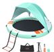 Vevor Plateforme flottante gonflable, Φ3,05m, Plateforme flottante avec surface antidérapante, sac de transport, parasol et échelle amovible, îlot flottant, plateforme aquatique pour piscine, plage et mer, rond