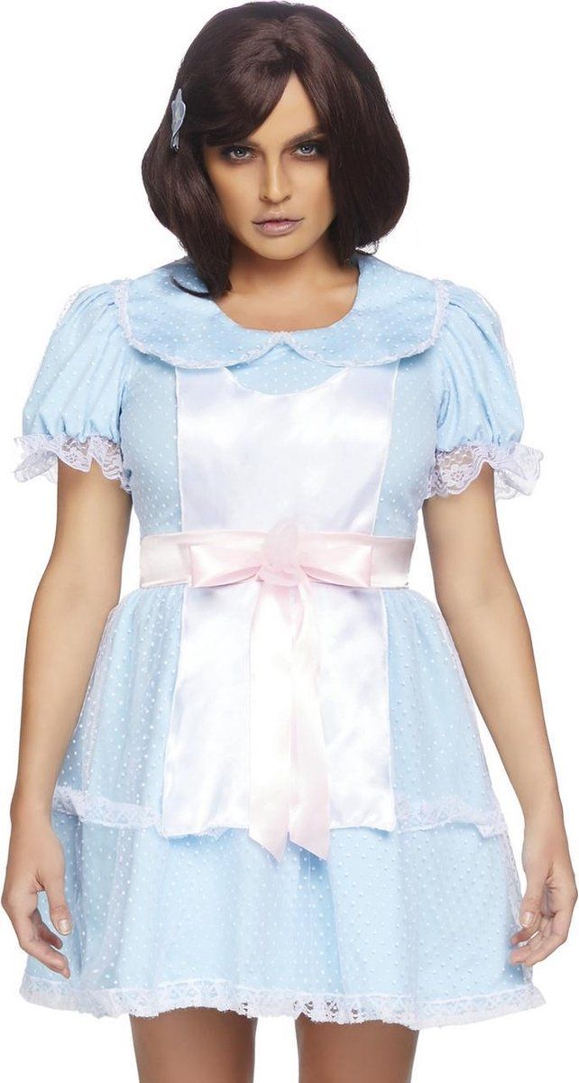 Leg Avenue Creepy Twin Costume - Blauw/Wit - L