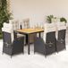 Maison Exclusive - Ensemble de jardin, 7 pièces, avec coussins, noir, résine tressée