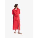 Roxy Island Escape Solid Jurk Met Korte Mouwen Rood L Vrouw