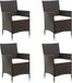 Bol Fauteuils de jardin 4 pcs avec coussins poly rotin marron