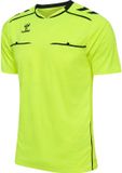 Hummel Jersey Scheidsrechter XXL Neon Geel Polyester Korte Mouw Effen Mannen Voetbal Lente/Zomer 2025