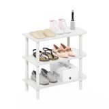 Furinno Turn-N-Tube 66 cm 3-laags gebogen vrijstaande schoenenrek opbergorganizer, wit/wit