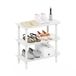 Furinno Turn-N-Tube 66 cm 3-laags gebogen vrijstaande schoenenrek opbergorganizer, wit/wit