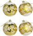 Gerimport Boules de Noël - doré - 4PC - décoré - D8 cm - plastique