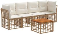 vidaXL - Dining loungeset - 4 zitplekken - Polyester - Naturel