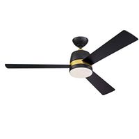 Westinghouse Lighting Westinghouse Tristan Plafondventilator - 132 cm - Matzwart/Goud - Met Lamp