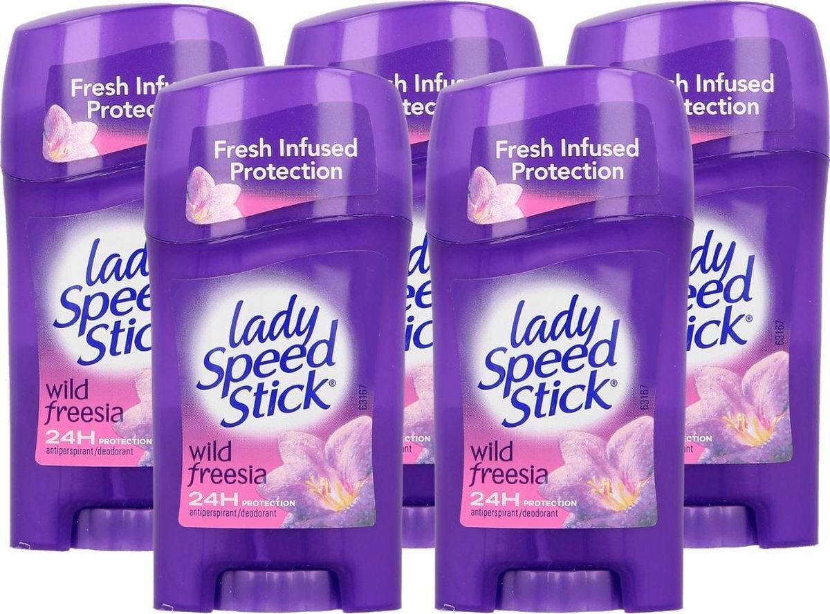 Lady Speed Stick Wild Freesia Deodorant Vrouw - Anti-Transpirant Deodorant Stick met 24 Uur Zweetbescherming - Bestseller Uit Amerika - 5 Stuks