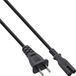InLine Stroomkabel met rechte C7 plug en rechte Chinese (type A) stekker - 2x 0,75mm / zwart - 1,8 meter