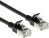 ACT Zwarte 0,15 meter LSZH U/FTP CAT6A datacenter slimline patchkabel snagless met RJ45 connectoren DC7930
