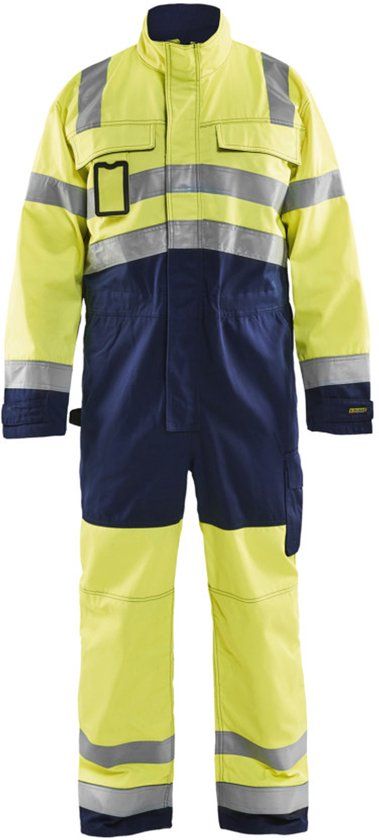 Blåkläder Overall High-Vis 6373-1804 - High Vis Geel/Marineblauw - Maat 52
